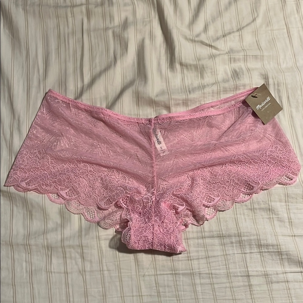 Madewell Pink Lace Trim Hipster Panties